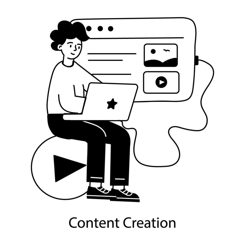 Trendy Content Creation vector