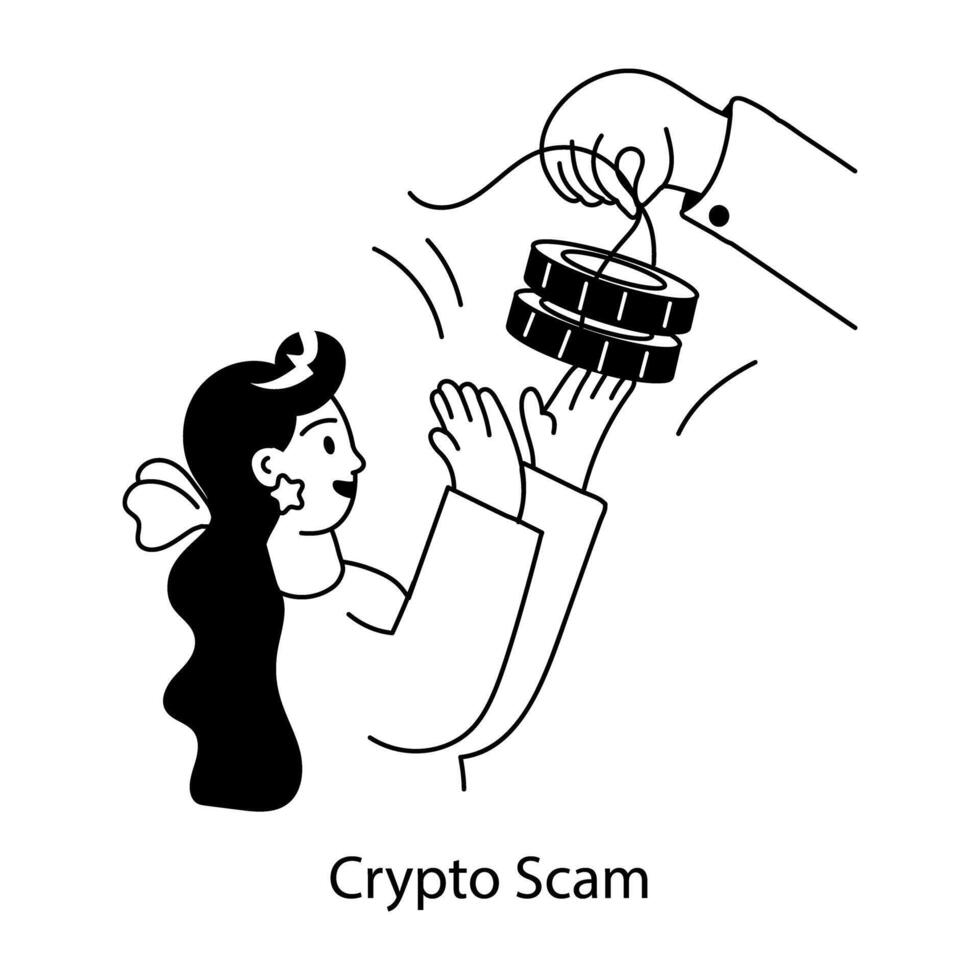 Trendy Crypto Scam vector