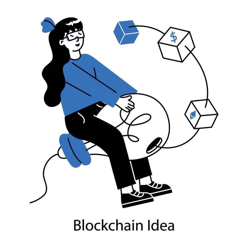 Trendy Blockchain Idea vector