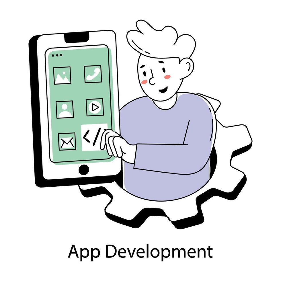 Trendy App Development vector