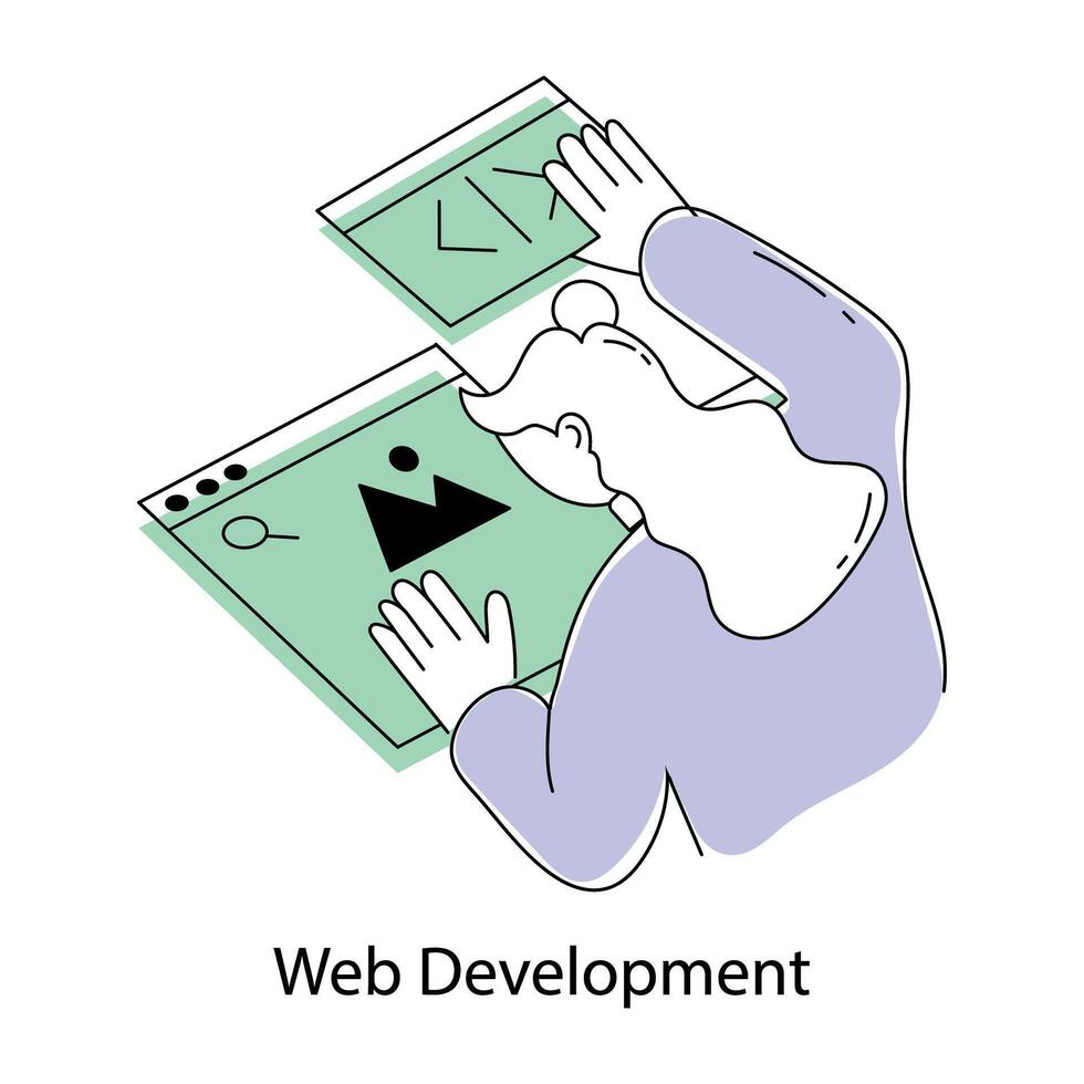 Trendy Web Development vector