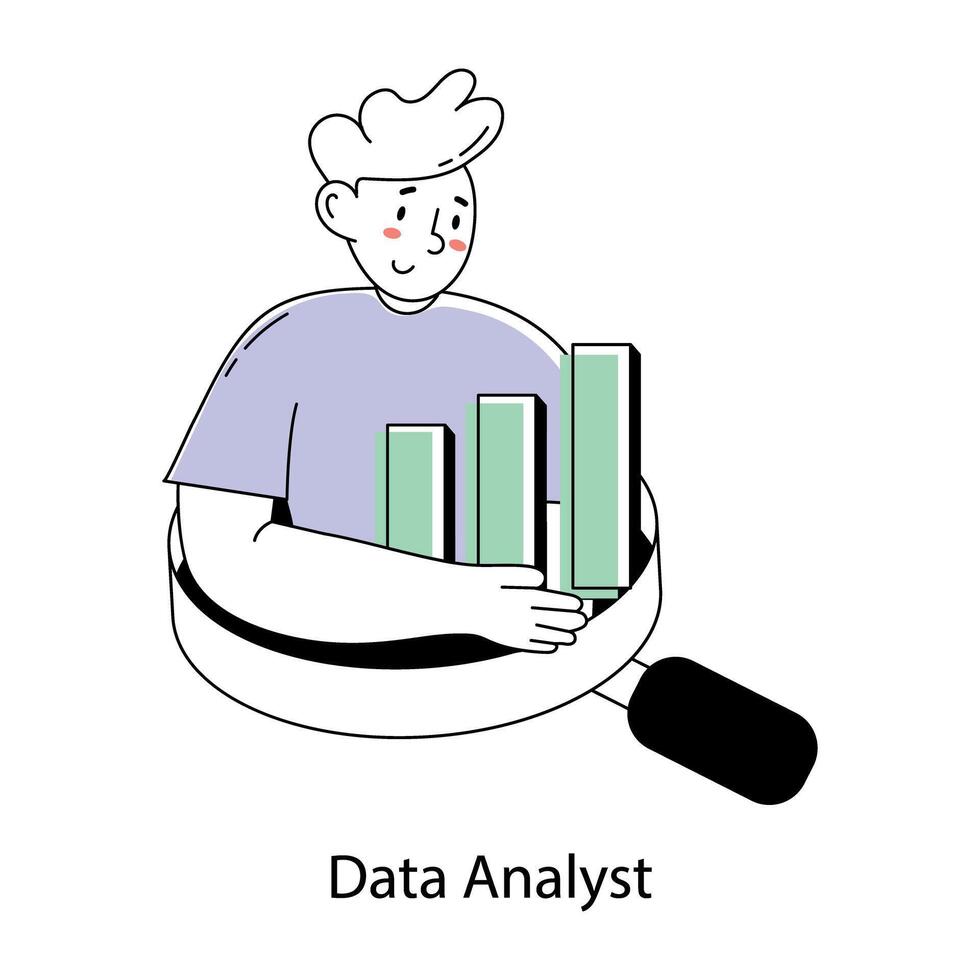 Trendy Data Analyst vector