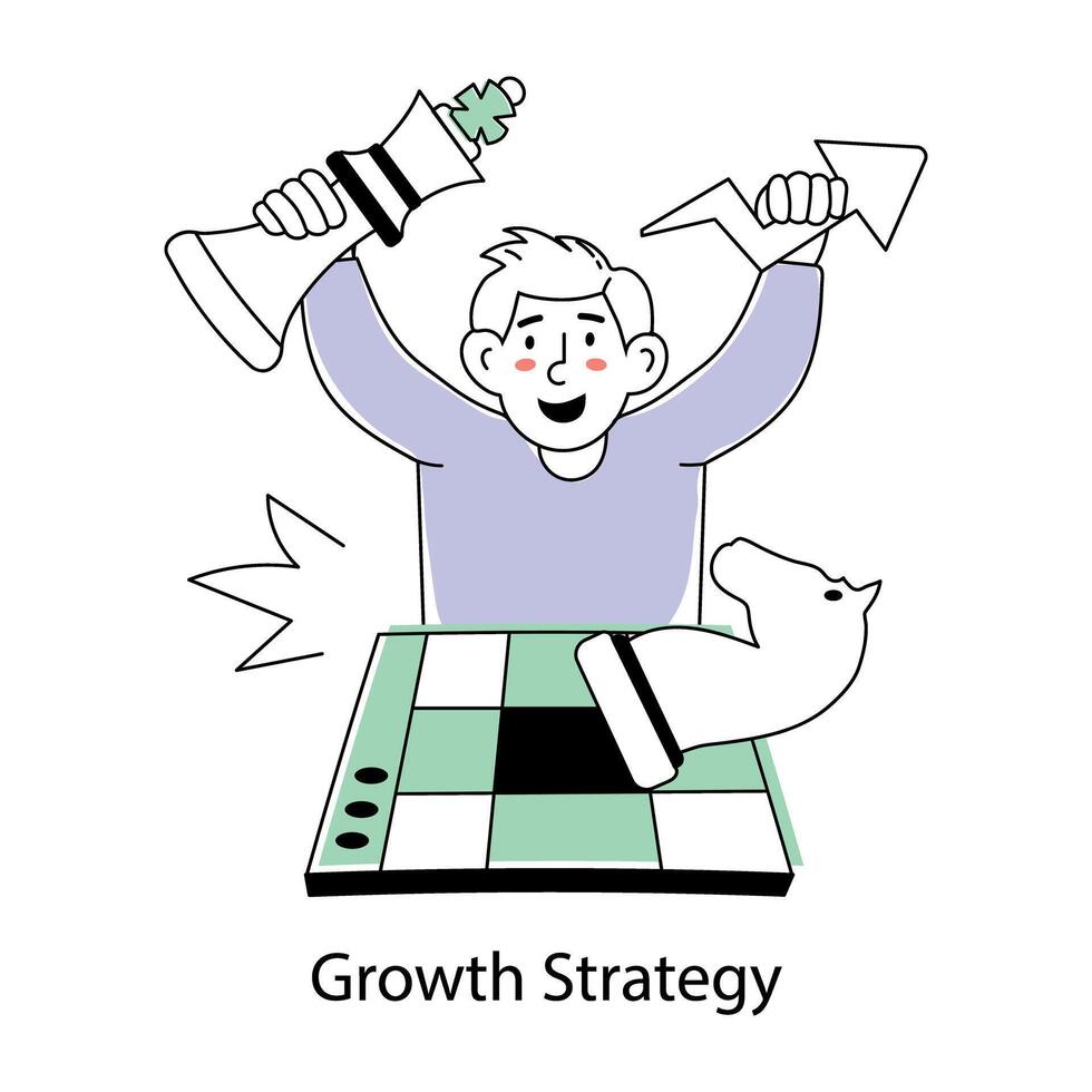 Trendy Growth Strategy vector