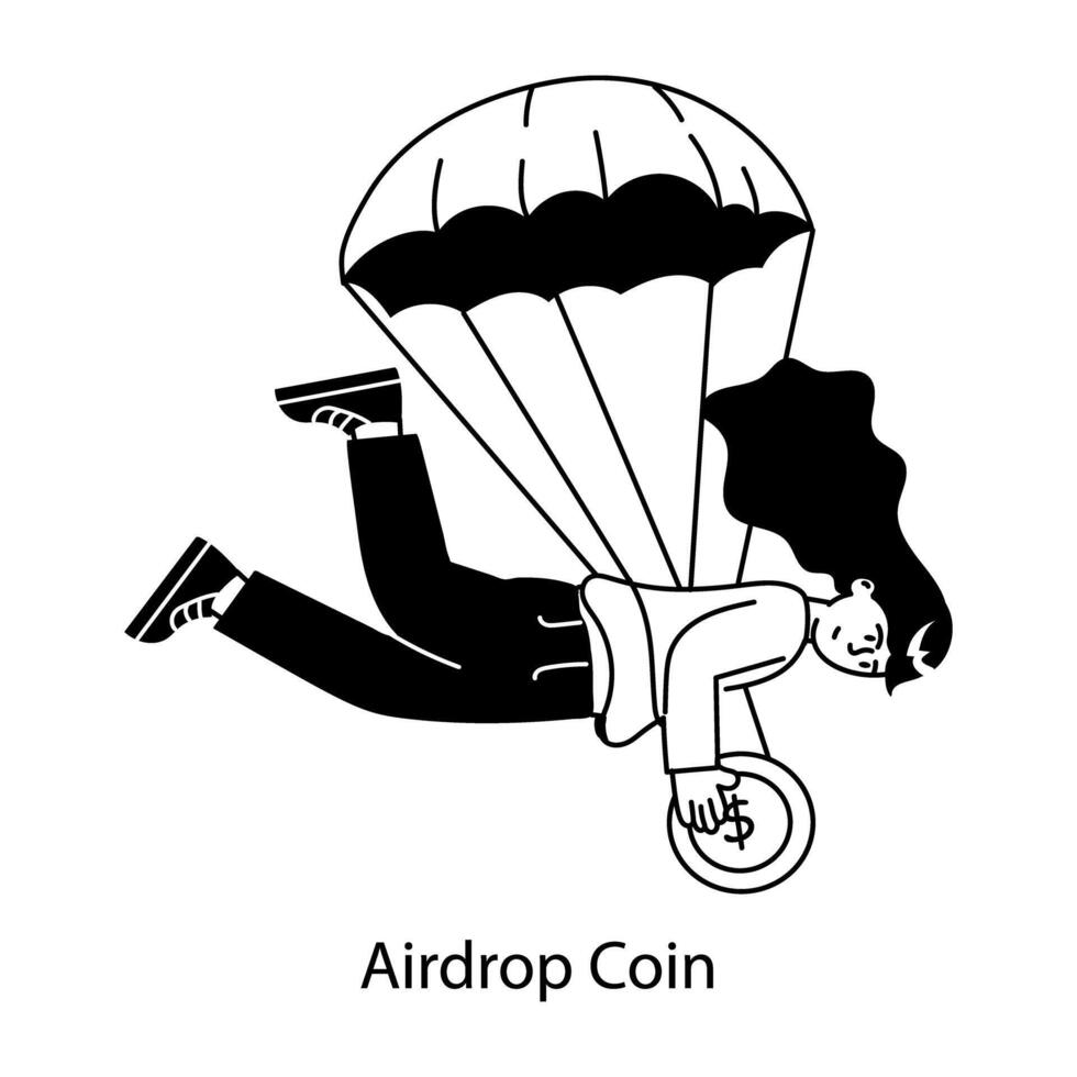 Trendy Airdrop Coin vector