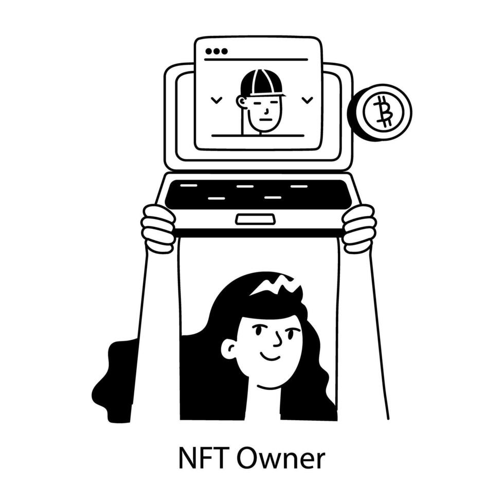 Trendy NFT Owner vector
