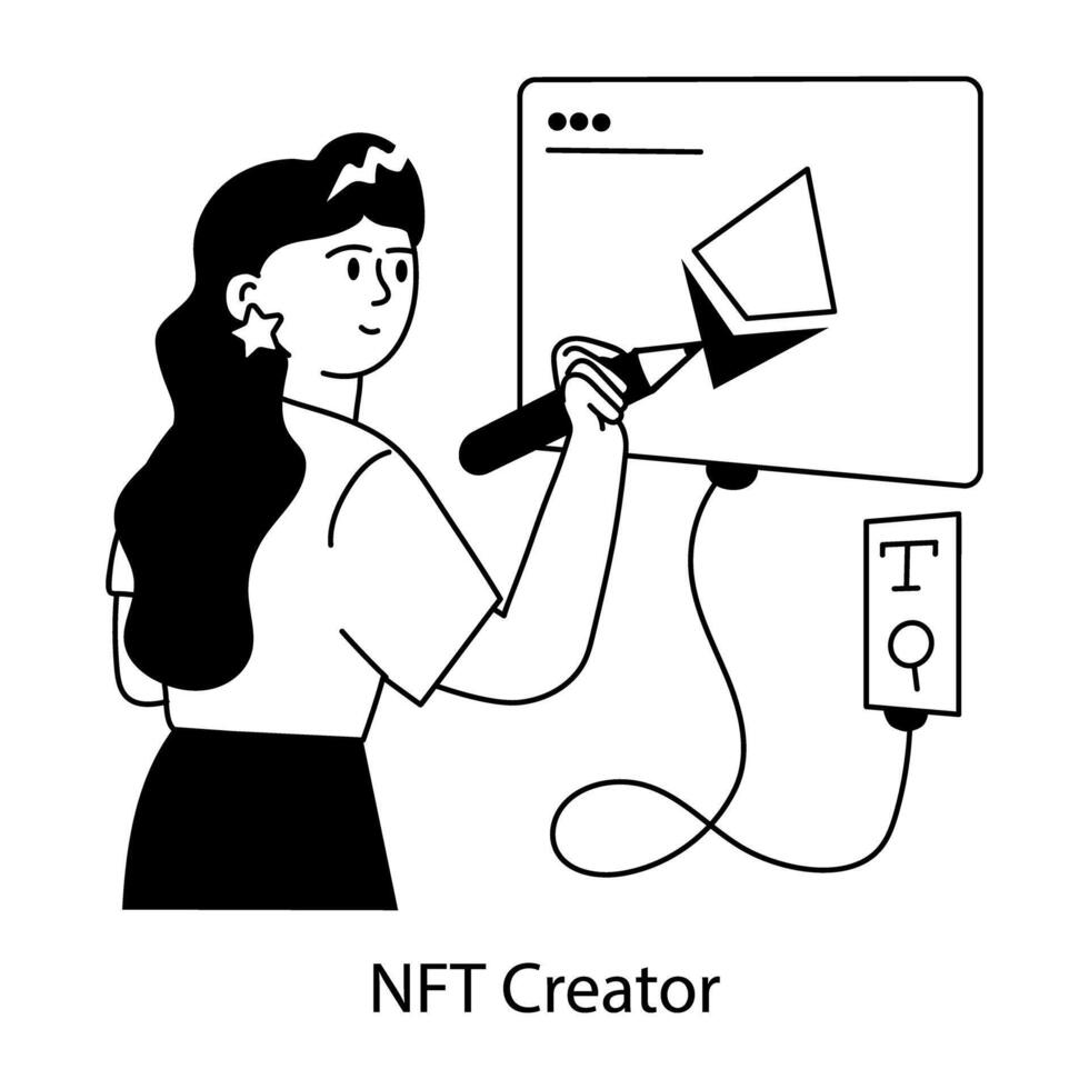 Trendy NFT Creator vector