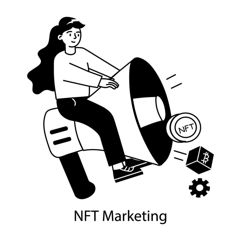 Trendy NFT Marketing vector