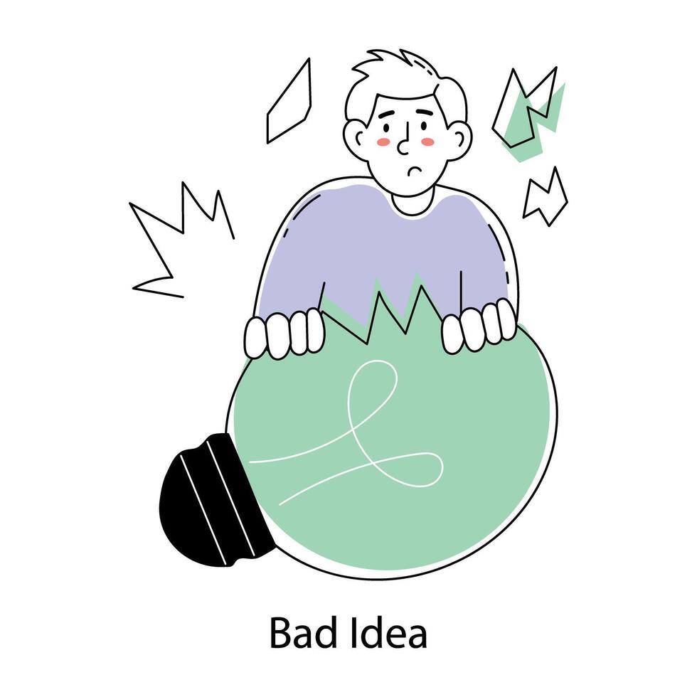 Trendy Bad Idea vector