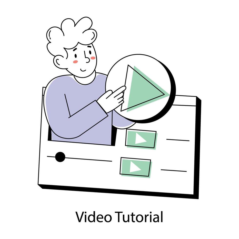 Trendy Streaming Tutorial vector