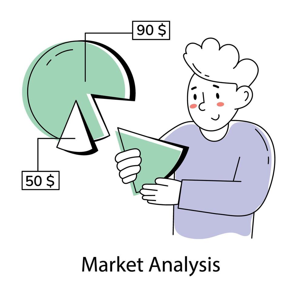 Trendy Market Analysis vector