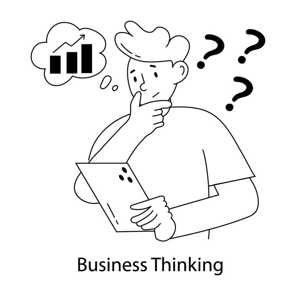 Trendy Business Thinking vector