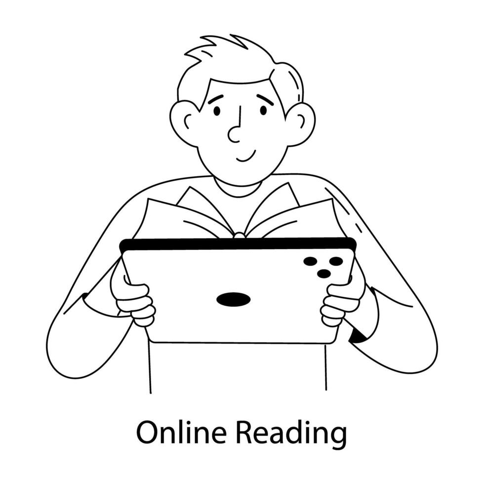 Trendy Online Reading vector