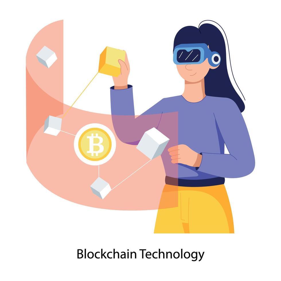 Trendy Blockchain Technology vector