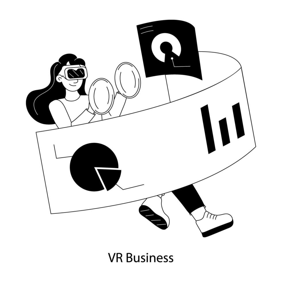 Trendy VR Business vector