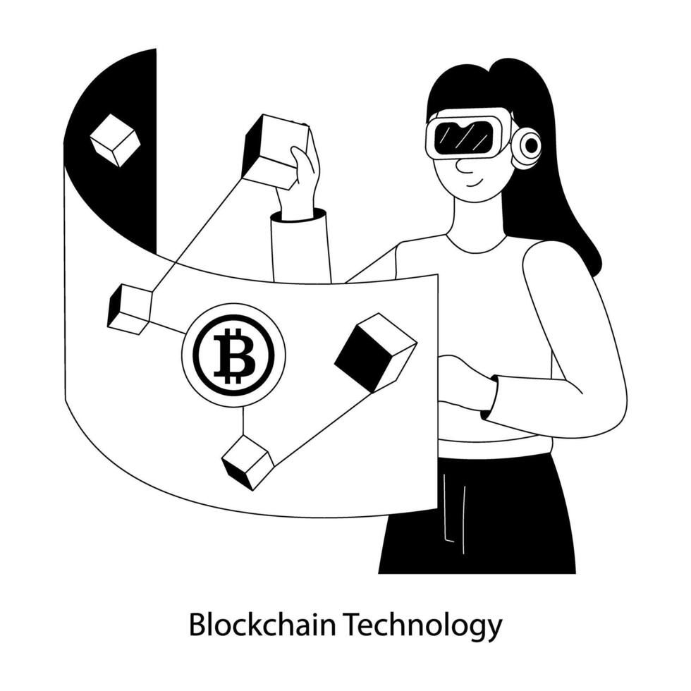Trendy Blockchain Technology vector