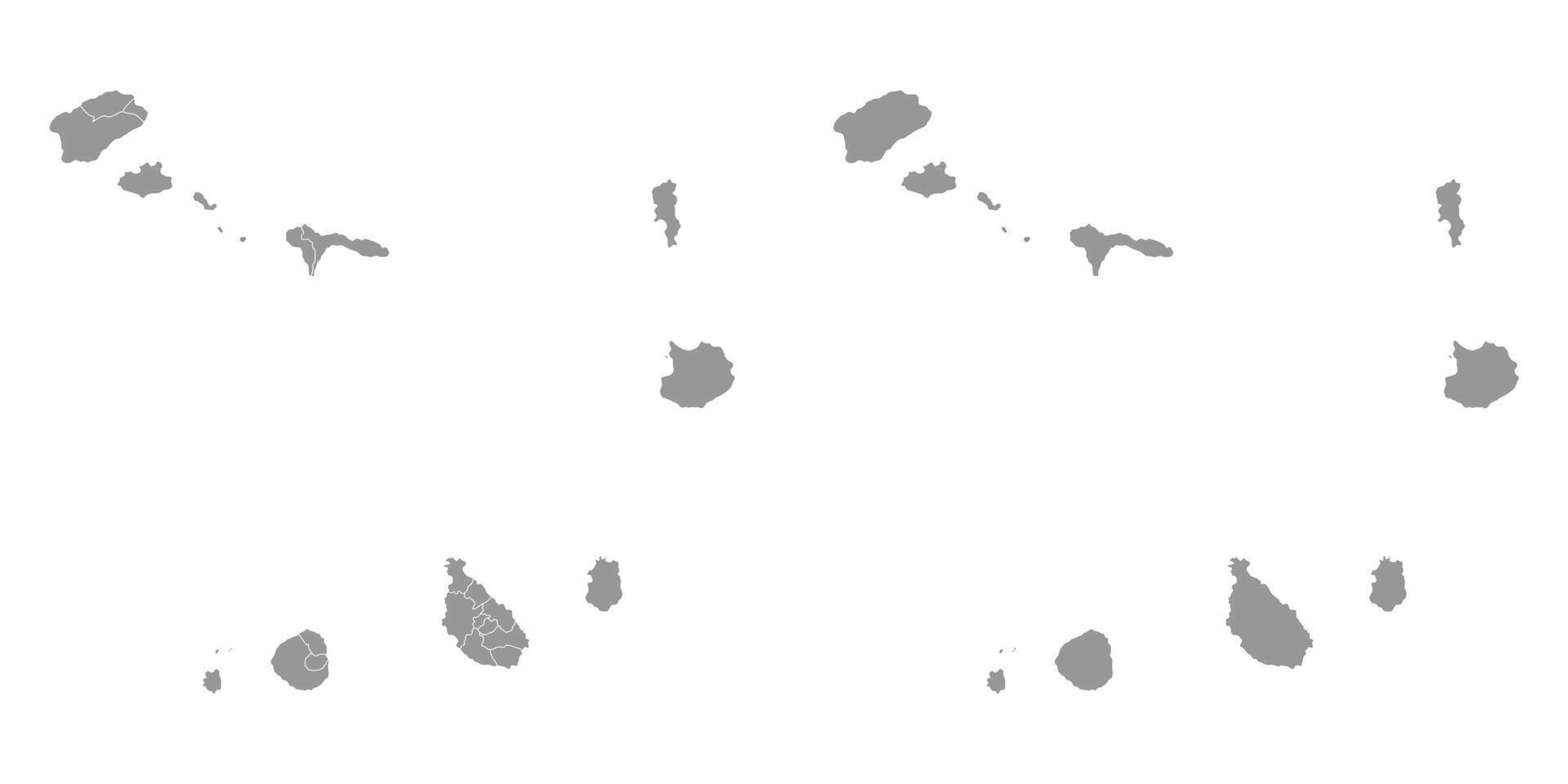 Cape Verde map with administrative divisions. illustration. vector