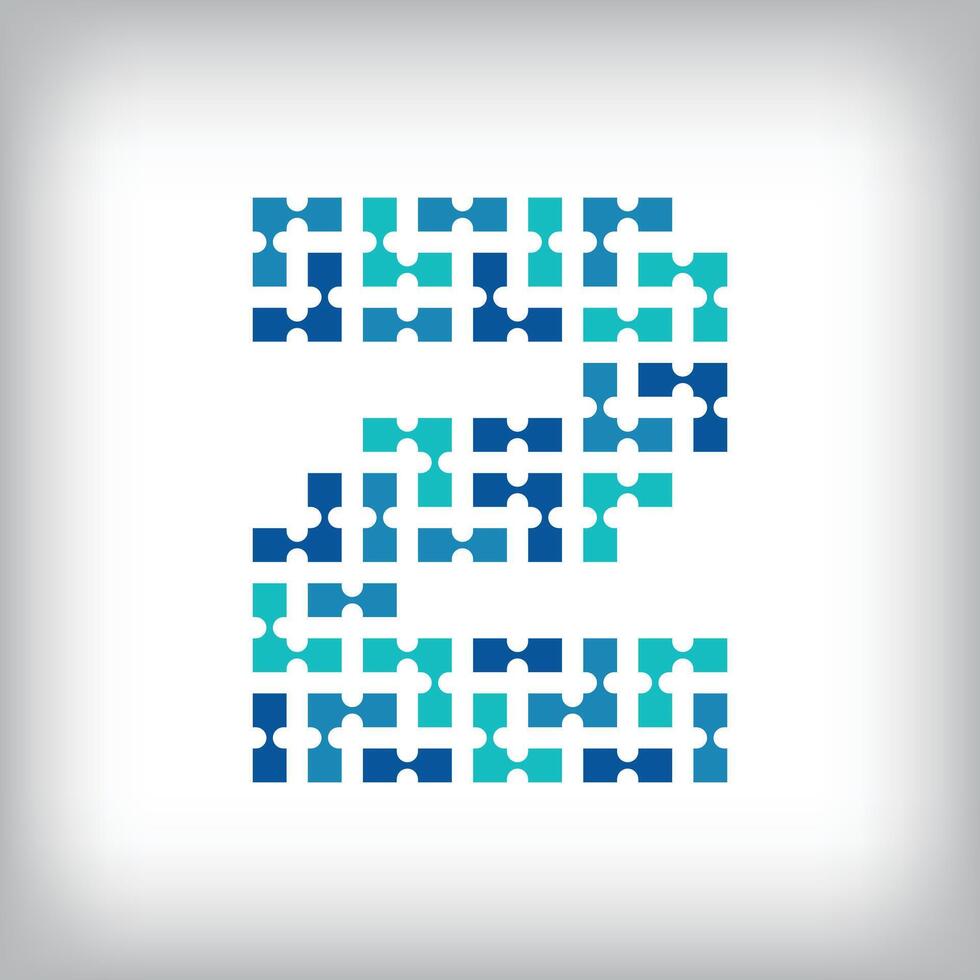Networking connection number 2 logo. Creative communication blue tone graphics. Media, digital and technology company. vector