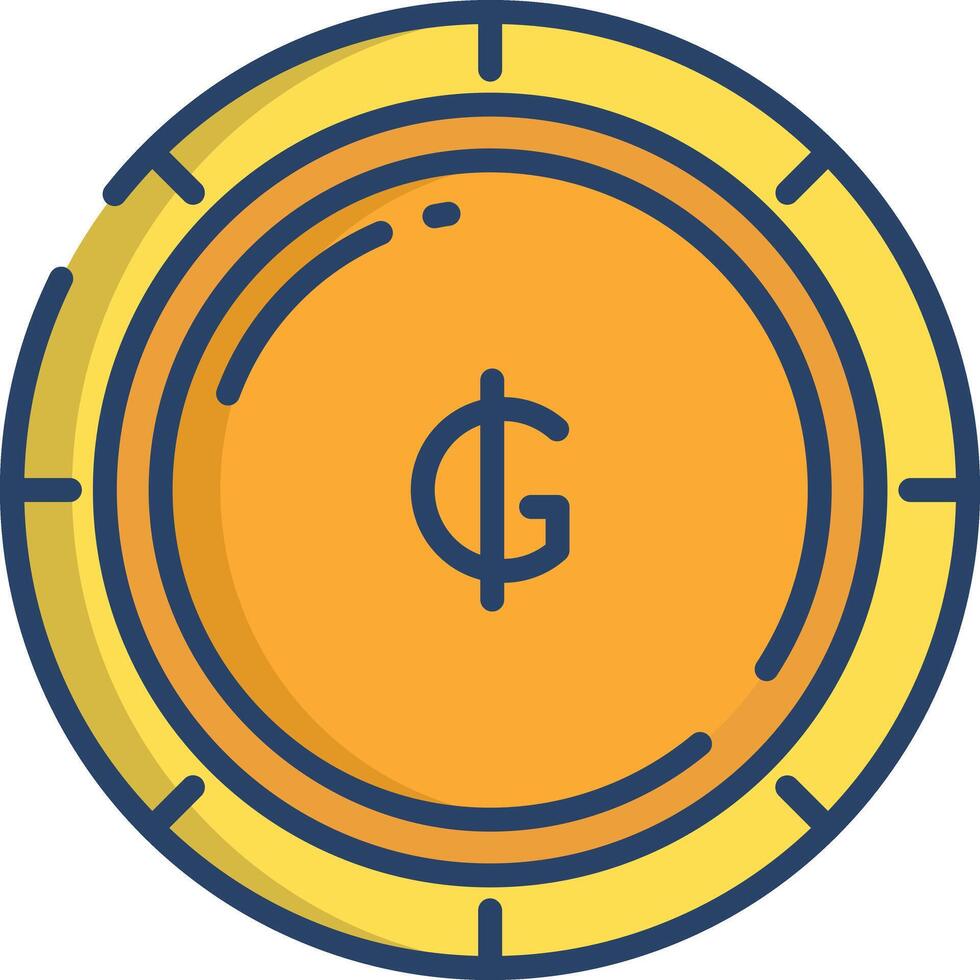 Guarani coin linear color illustration vector