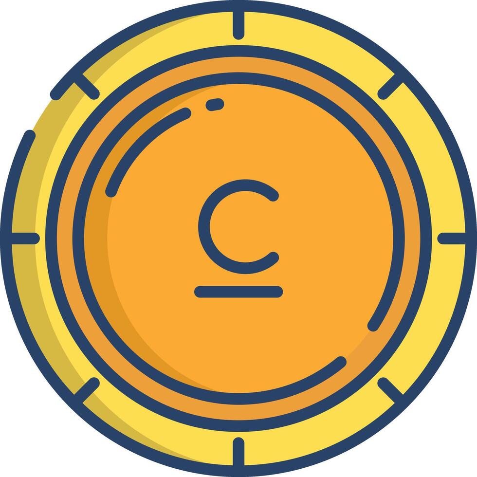 Som coin linear color illustration vector