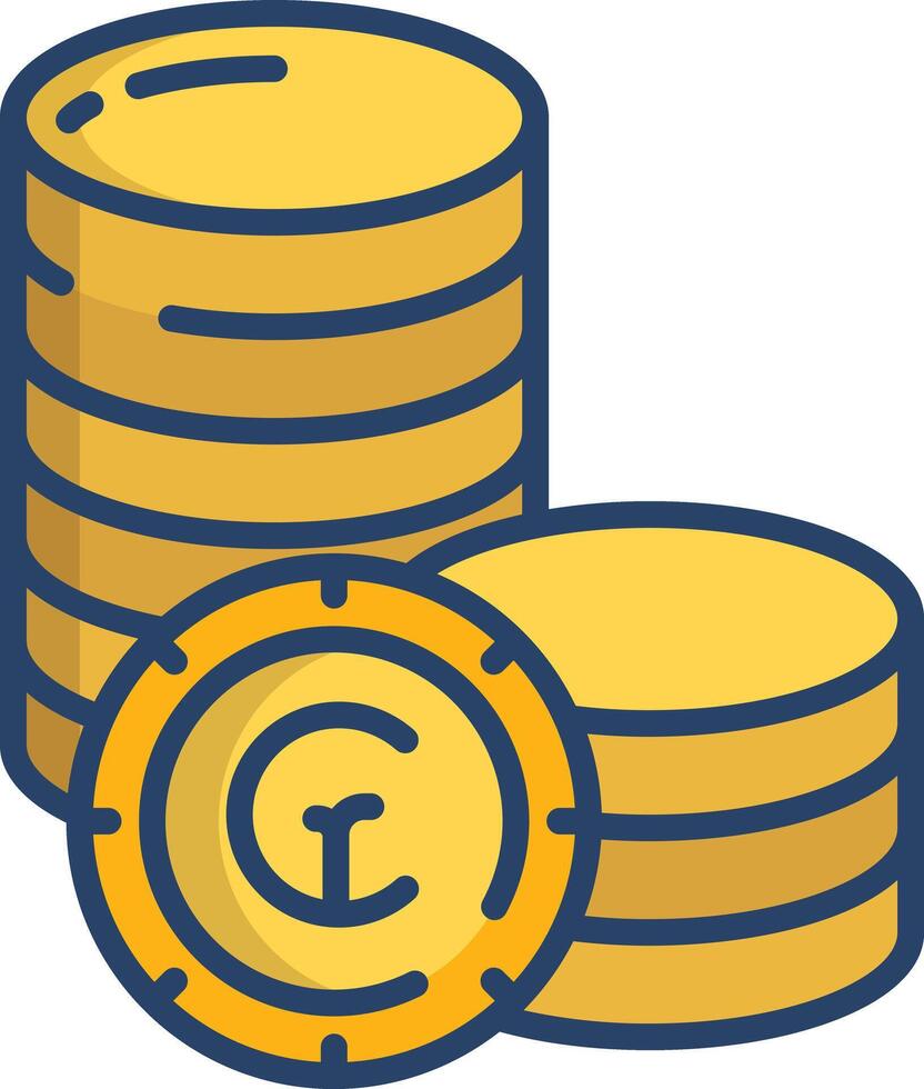 Cruzeiro coin linear color illustration vector