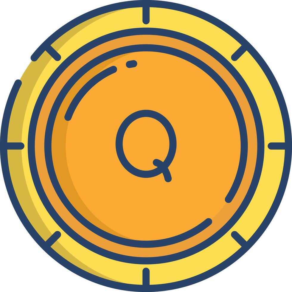 Quetzal coin linear color illustration vector