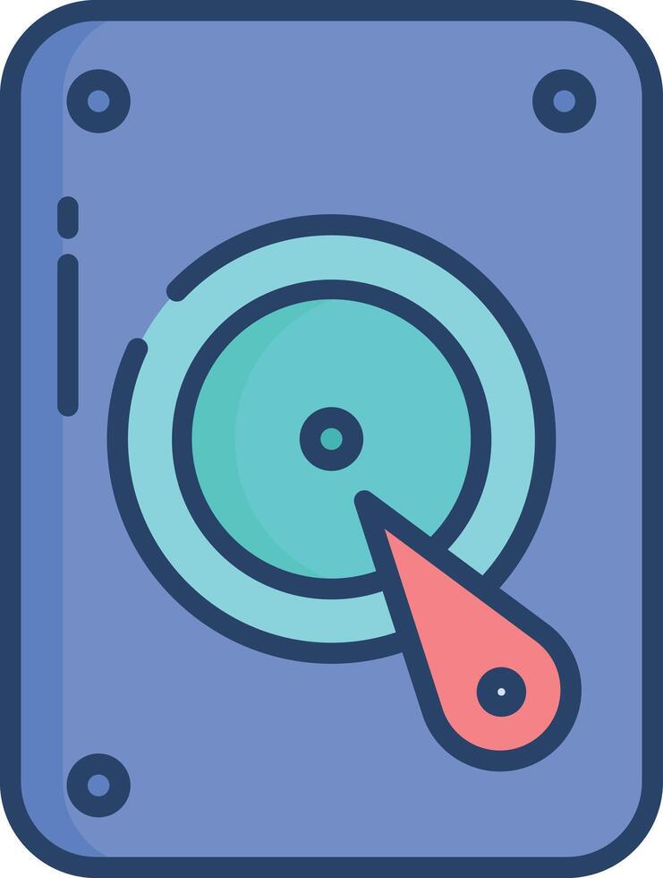Hard drive linear color illustration vector