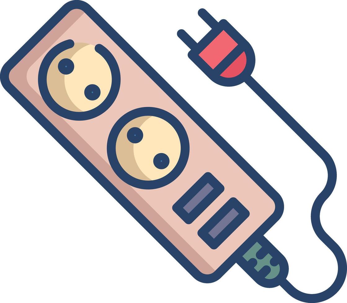 Power Strip linear color illustration vector