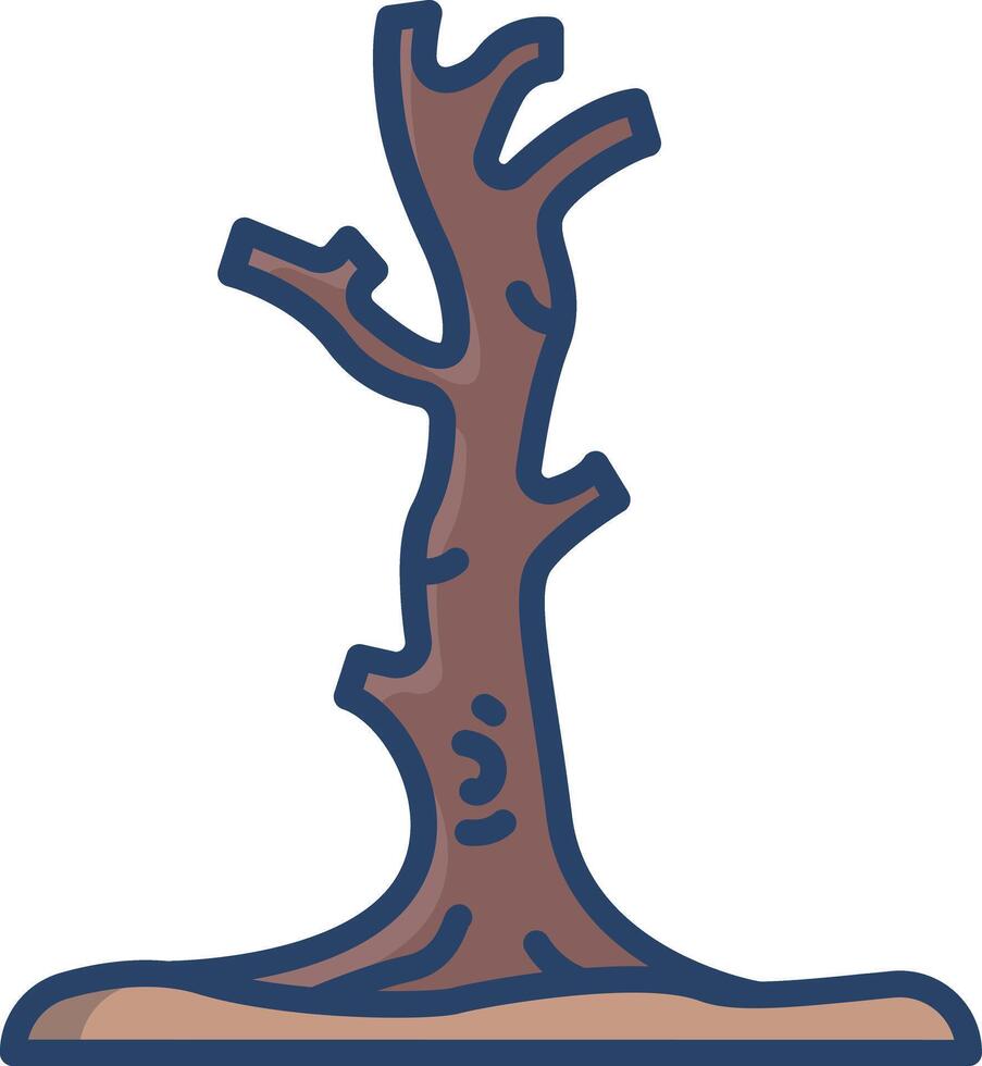 Dead Tree linear color illustration vector