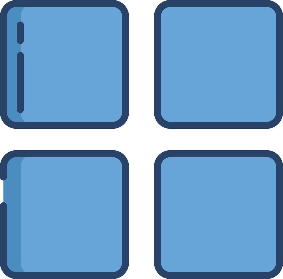 Grid view linear color illustration vector