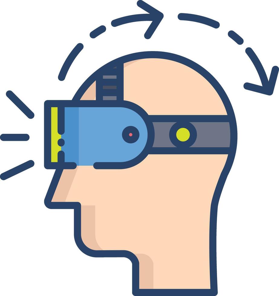 VR linear color illustration vector