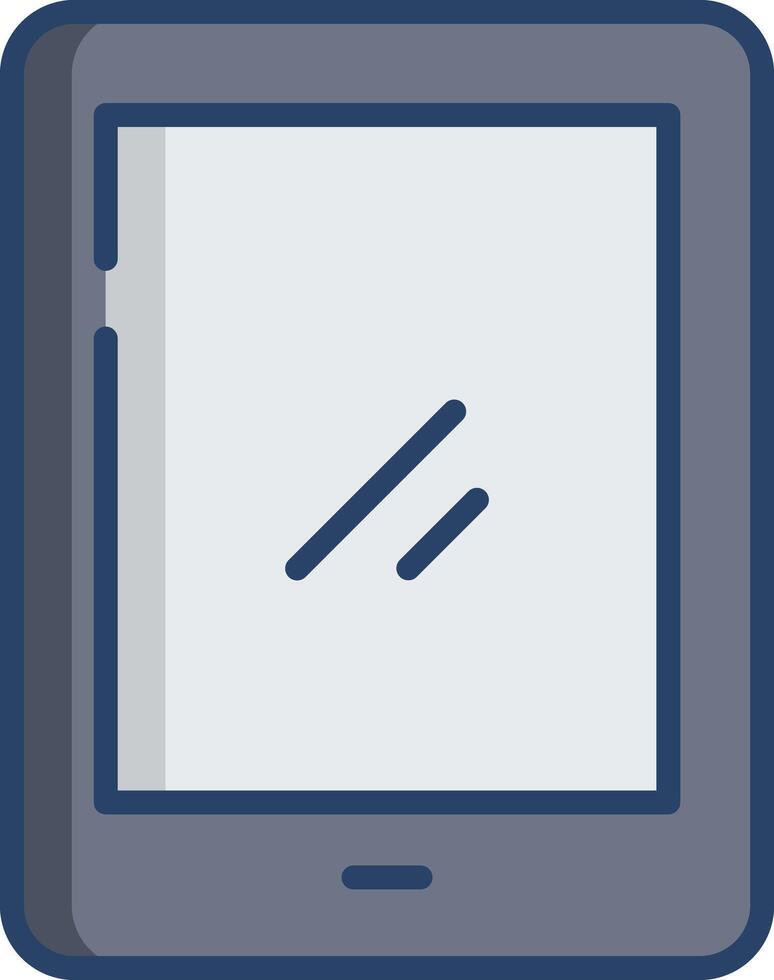 tablet linear color illustration vector