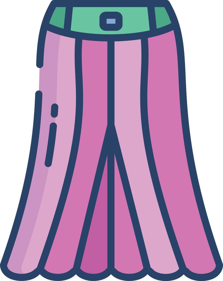 Cowl Skirt linear color illustration vector