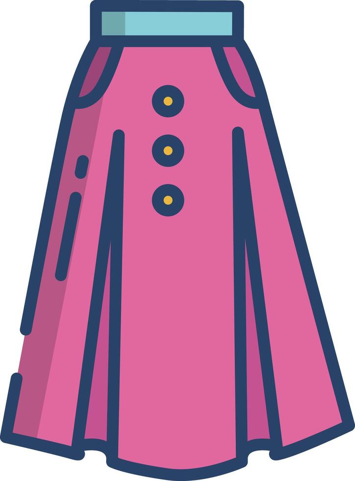 Skirt linear color illustration vector