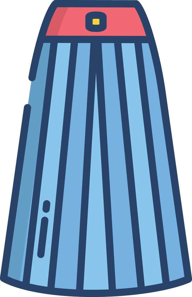 Accordion Skirt linear color illustration vector