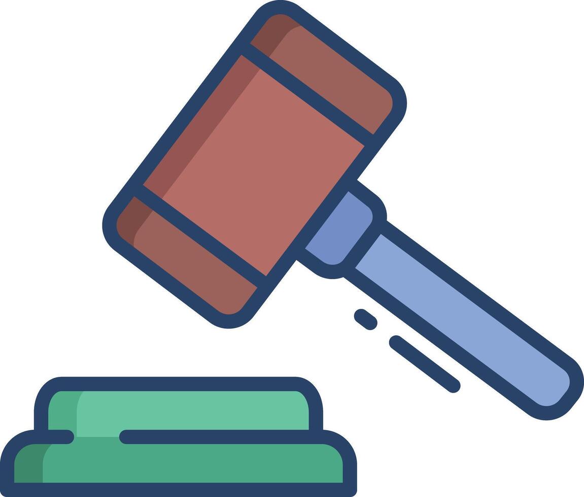 Auction linear color illustration vector