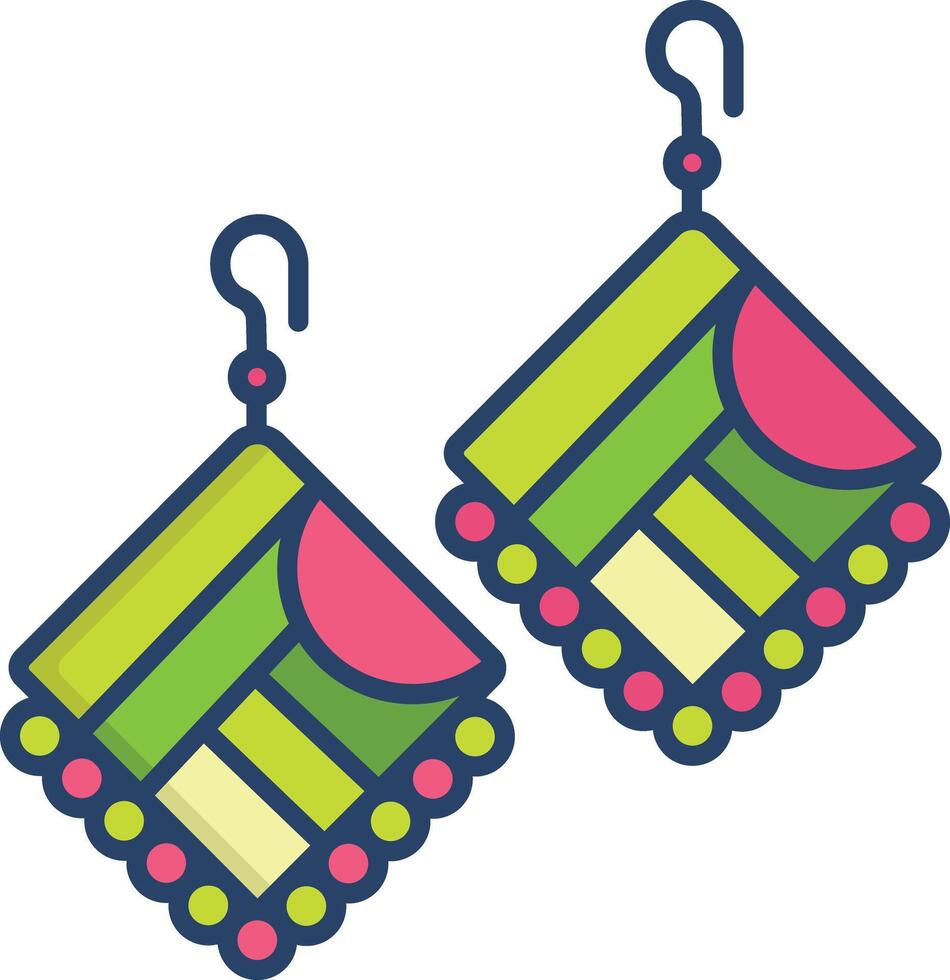 earring linear color illustration vector