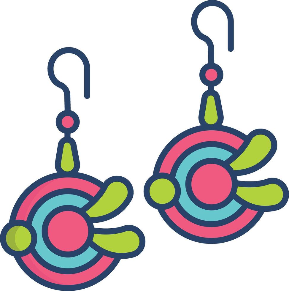earring linear color illustration vector