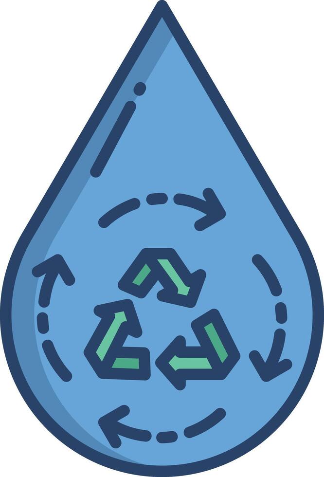 Hydro drop linear color illustration vector