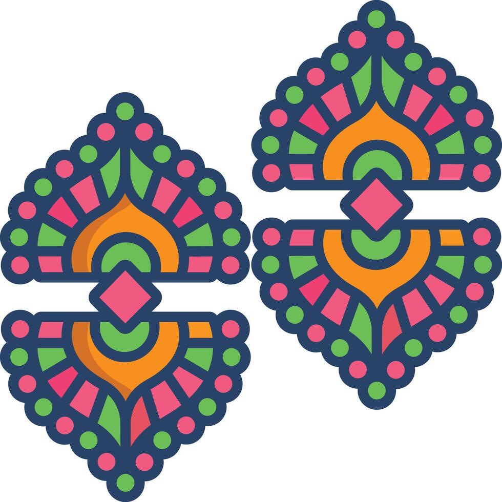 earring linear color illustration vector