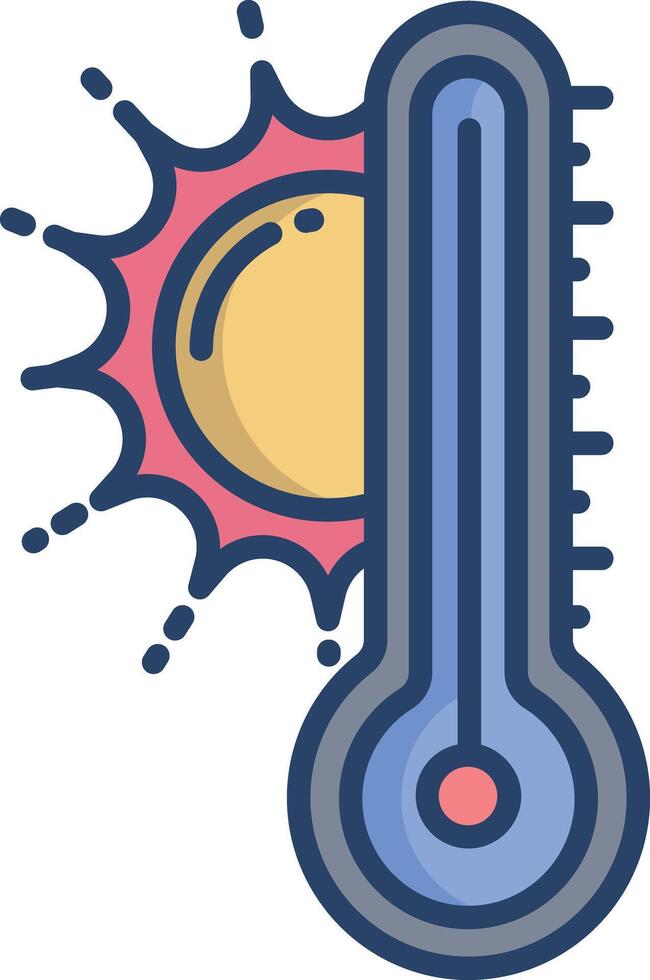 temperature linear color illustration vector