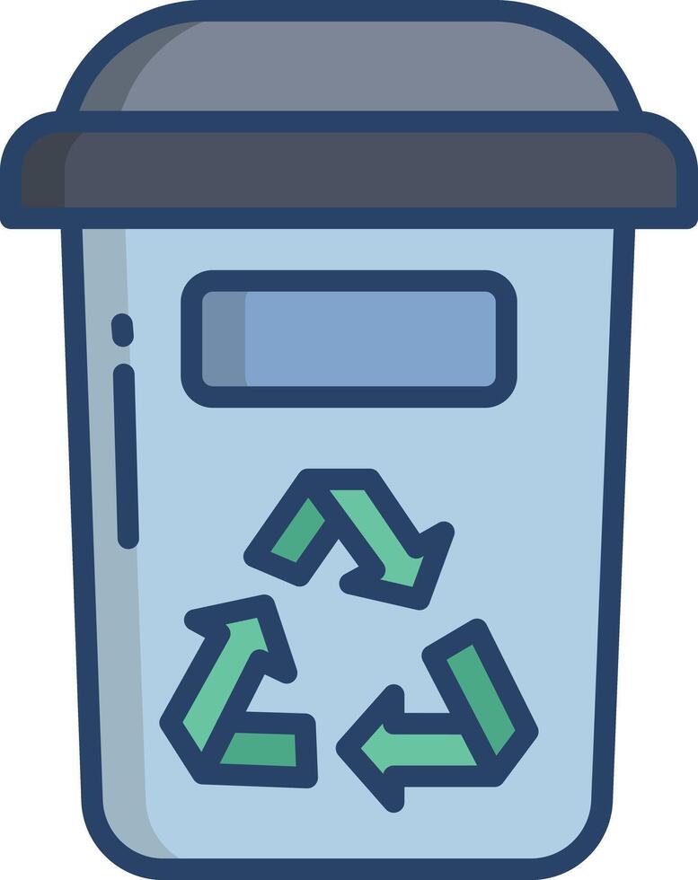 Recycling can linear color illustration vector