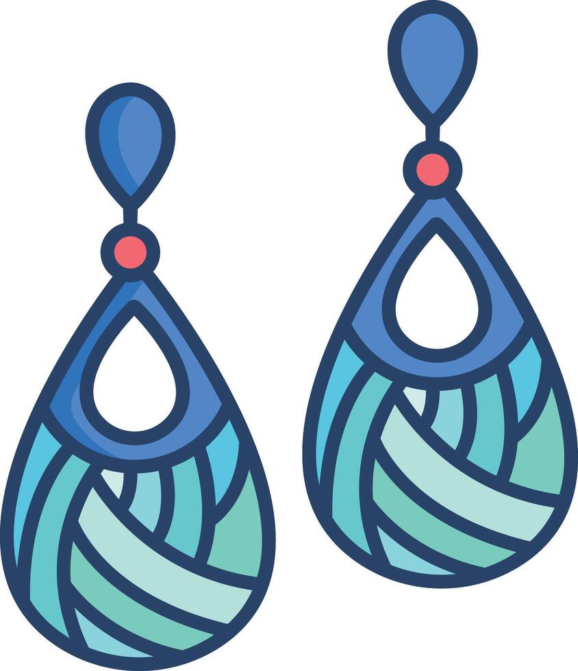 earring linear color illustration vector