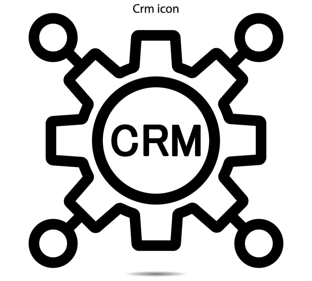 Crm icon, illustrator on background vector