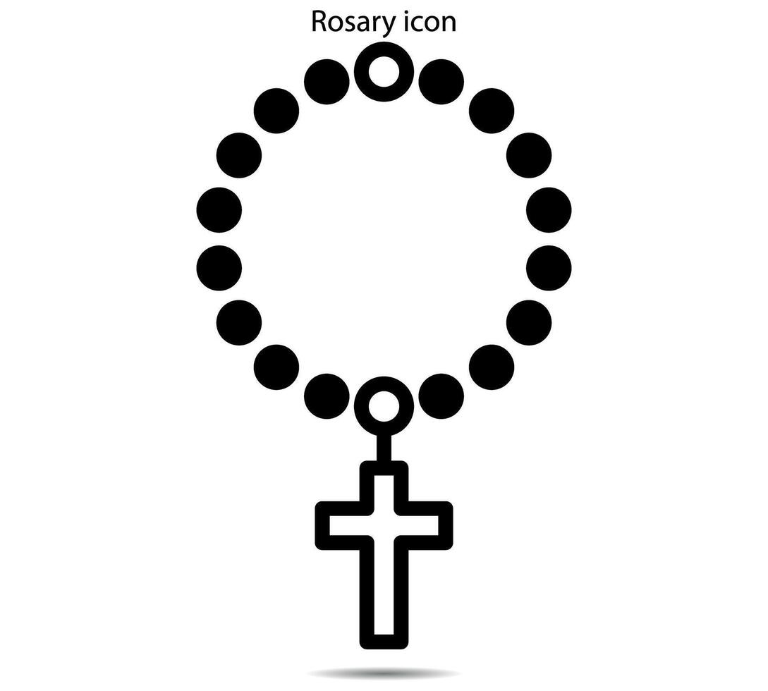 Rosary icon, illustrator on background vector