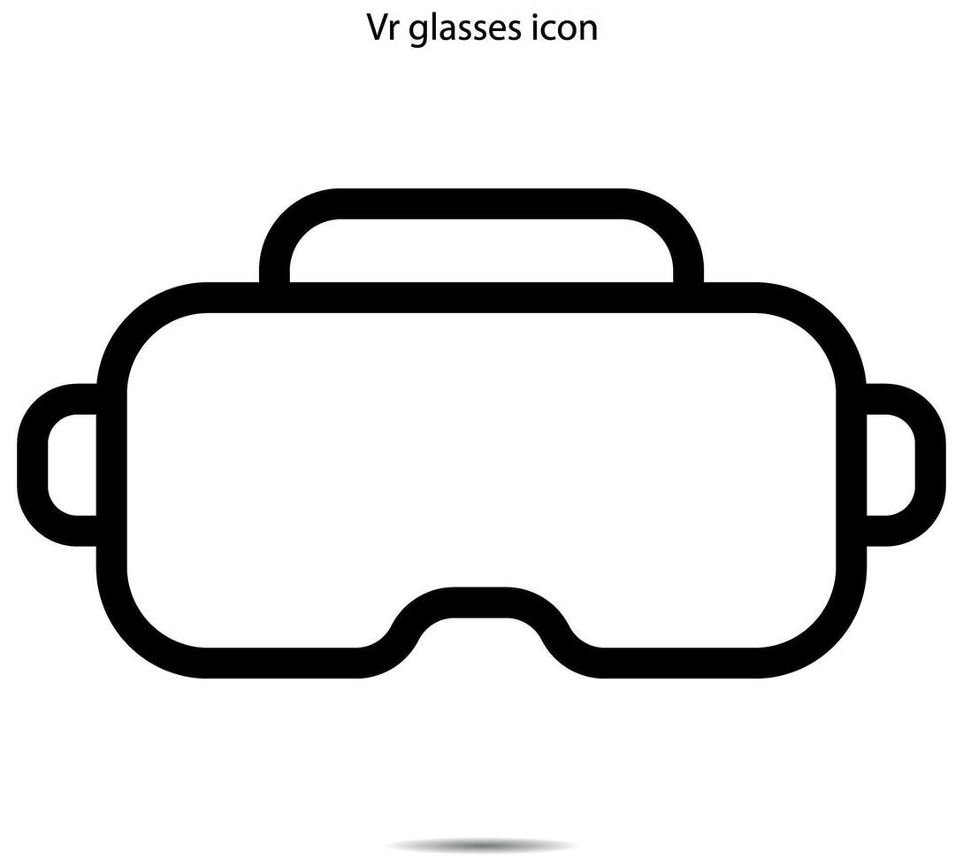 Vr glasses icon, illustrator on background vector