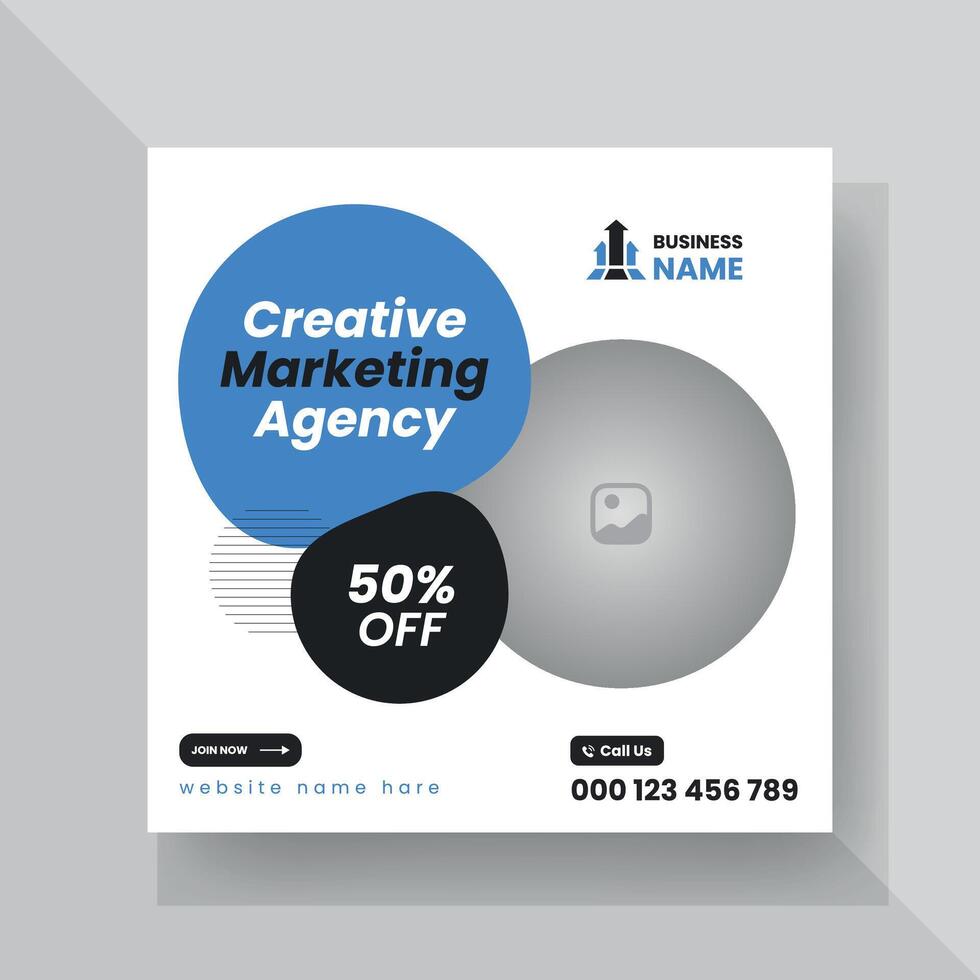 Modern Digital Marketing Agency Social Media Post For Business. Abstract Advertisement Square Web Post for Company Promotion. vector