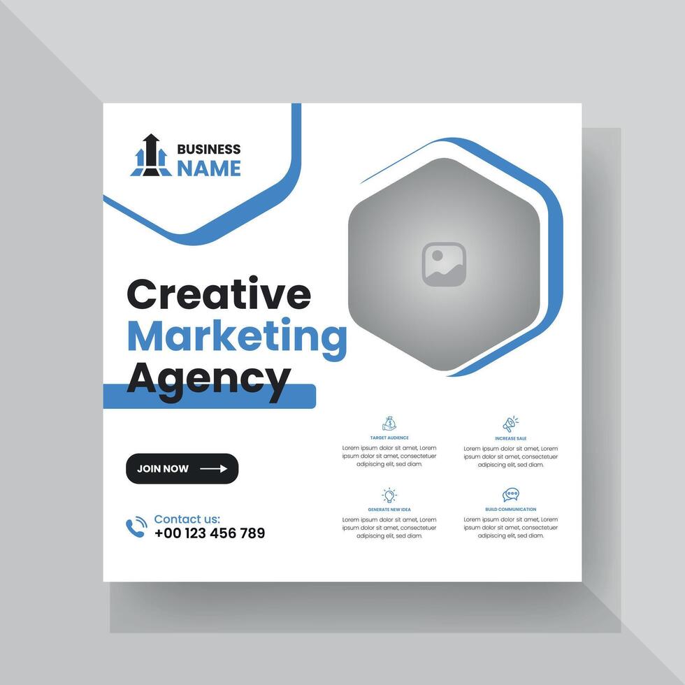 Modern Digital Marketing Agency Social Media Post For Business. Abstract Advertisement Square Web Post for Company Promotion. vector