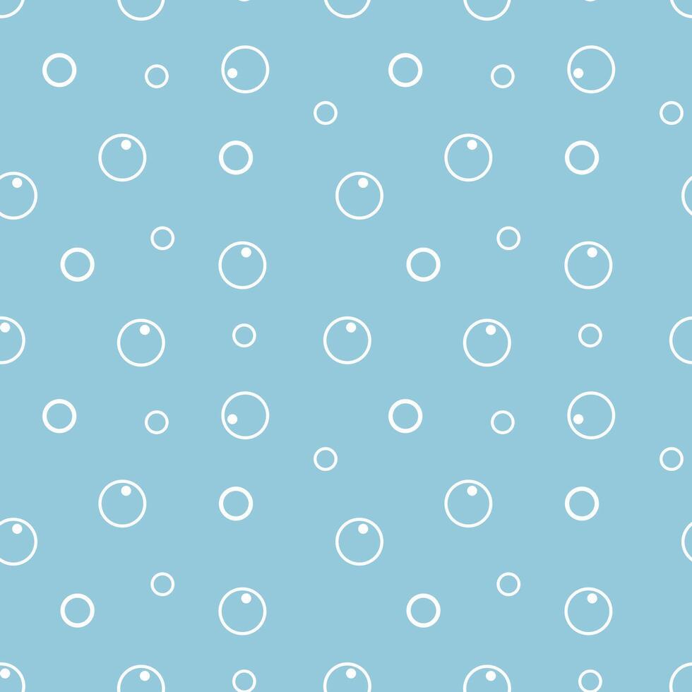 Seamless pattern water bubbles. Simple illustration isolated on blue background. Fizzy drinks. vector