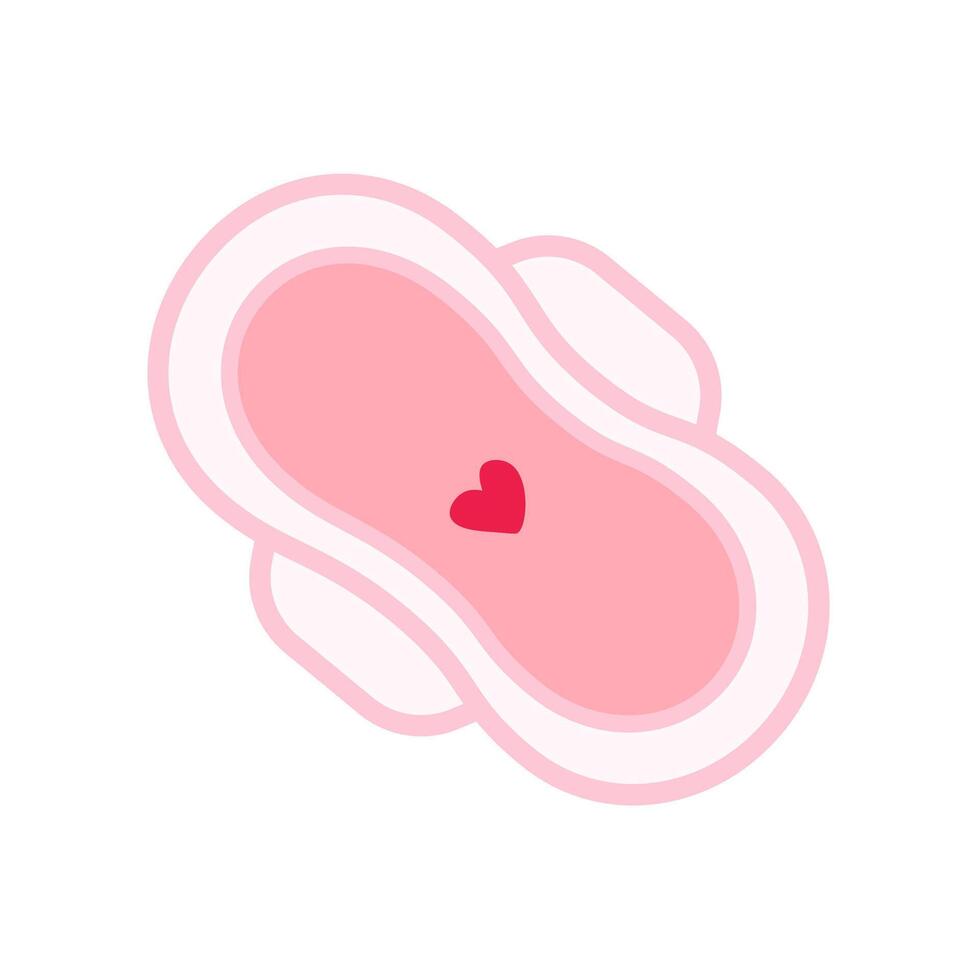 women menstrual pad reusable pad. Element isolated on white background. Flat design cartoon illustration. vector