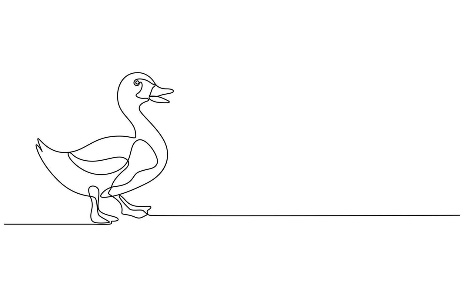 duck Continuous single one line art drawing vector